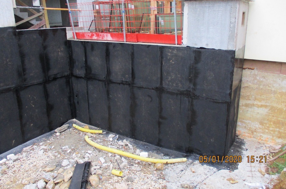 Etanchéité murs enterrés chantier OKTEO Ceyzeriat 01250